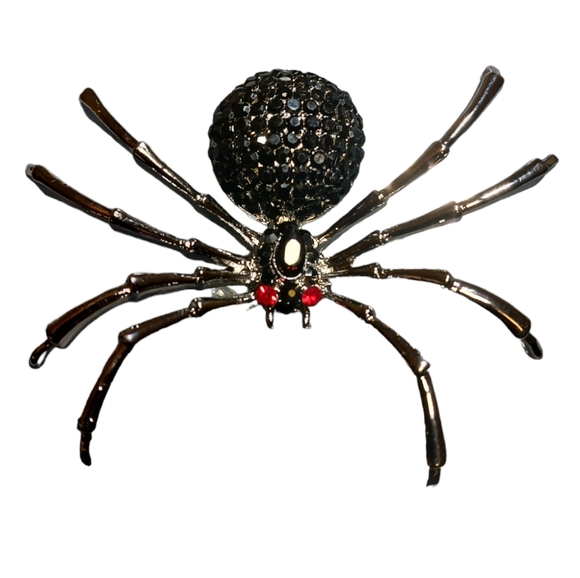 Bling Spider Pin Rhinestone Brooch - Picture 5 of 12